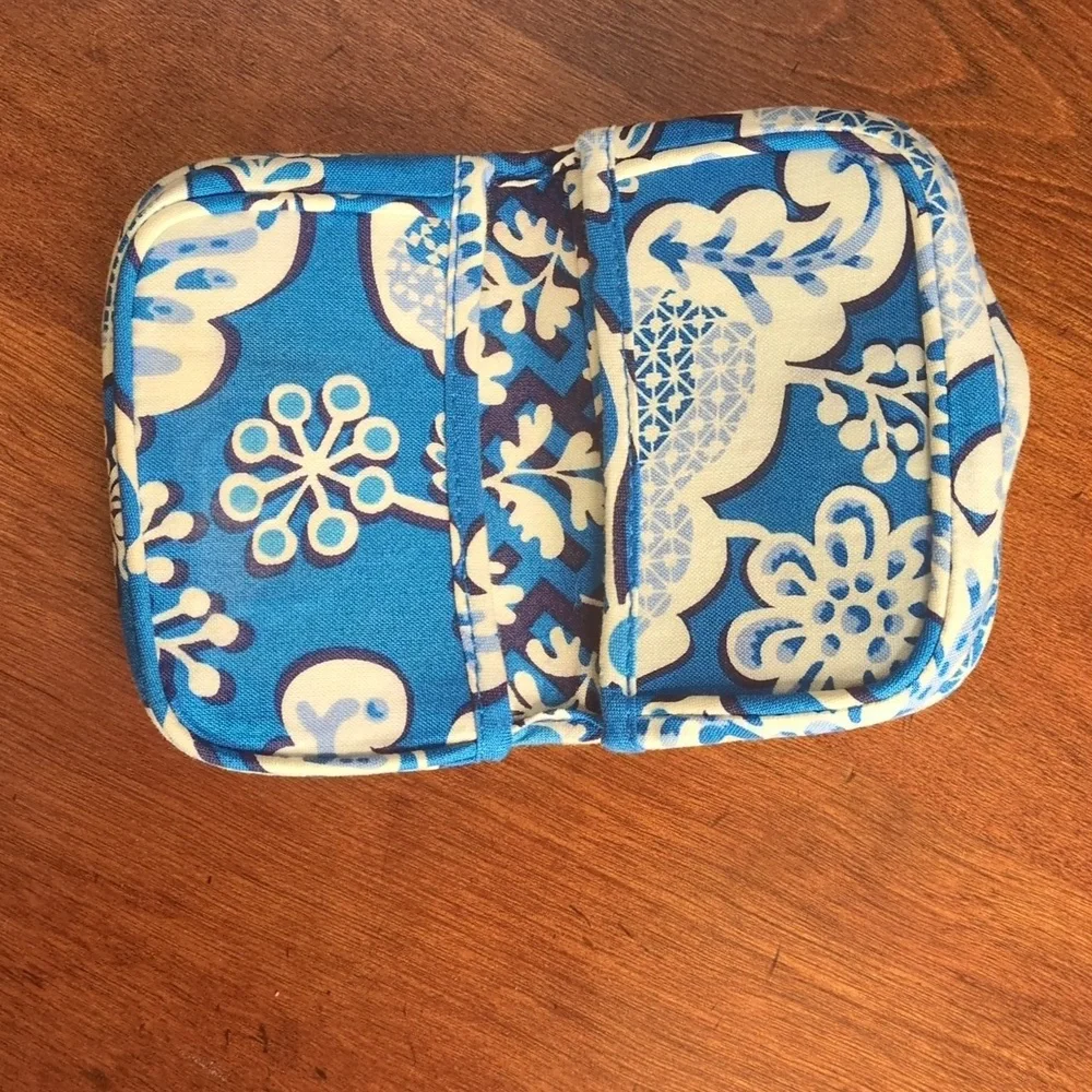 Vera Bradley Mini Bi-fold Wallet In Blue Lagoon; Retired